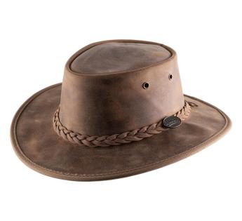 Chapeau australien cuir Foldaway Bronco