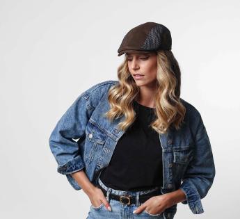 Casquette plate cuir Lucio